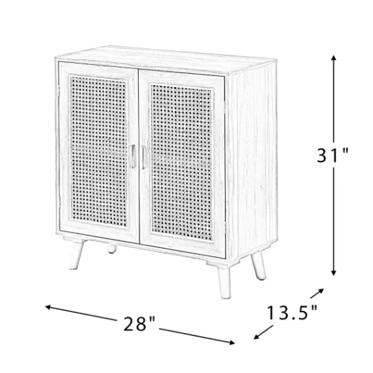 Kirkland's Home Natural Wood And Rattan 2-Door Cabinet- Cabinets & Sideboards