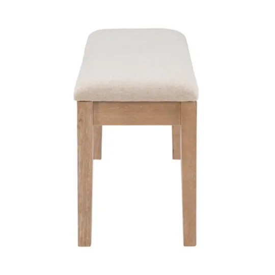 Kirkland's Home Natural Wood And Upholstered Seat Bench- Benches & Ottomans