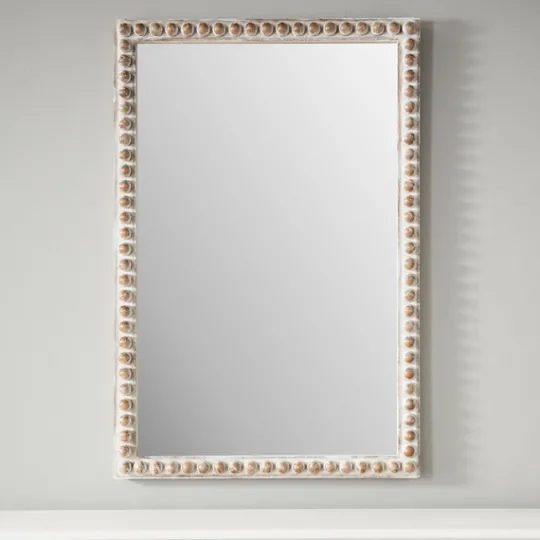 Kirkland's Home Natural Wood Beaded Frame Mirror- Decorative Mirrors