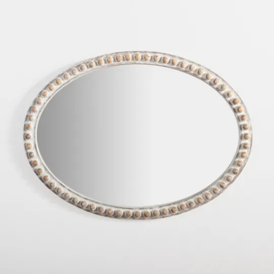 Kirkland's Home Natural Wood Beaded Oval Mirror- Decorative Mirrors