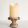 Kirkland's Home Natural Wood Beaded Pillar Candle Holder, 4 In.- Candle Holders
