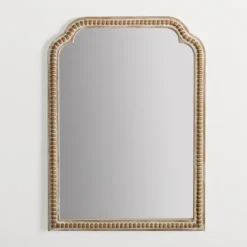 Kirkland's Home Natural Wood Beaded Scalloped Rectangular Mirror- Decorative Mirrors