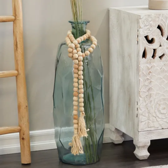 Kirkland's Home Natural Wood Beaded Tassel Garland- Decorative Accents