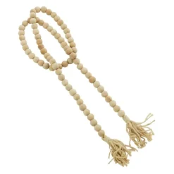 Kirkland's Home Natural Wood Beaded Tassel Garland- Decorative Accents