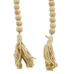 Kirkland's Home Natural Wood Beaded Tassel Garland- Decorative Accents