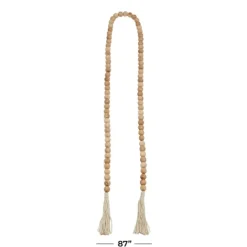 Kirkland's Home Natural Wood Beaded Tassel Garland- Decorative Accents
