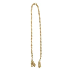 Kirkland's Home Natural Wood Beaded Tassel Garland- Decorative Accents