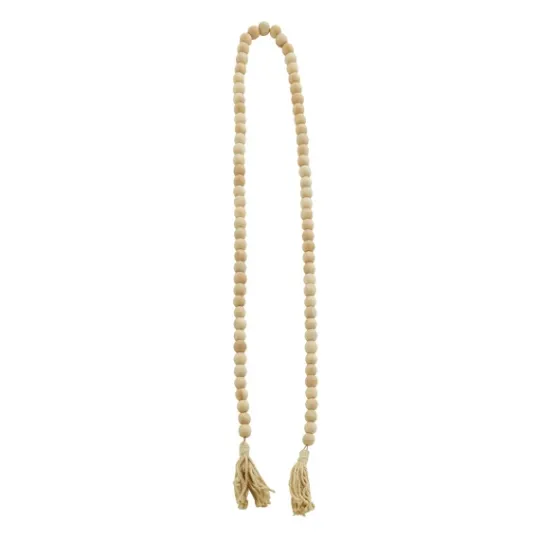 Kirkland's Home Natural Wood Beaded Tassel Garland- Decorative Accents