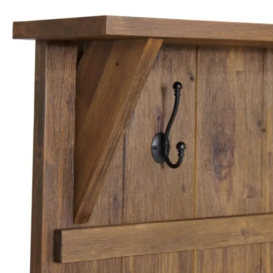 Kirkland's Home Natural Wood Bench And Hooks 2-Pc. Hall Tree Set- Entryway Furniture