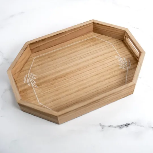 Kirkland's Home Natural Wood Bo Ical Decorative Tray- Decorative Trays