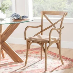 Kirkland's Home Natural Wood Cane Seat Accent Chair- Accent Chairs