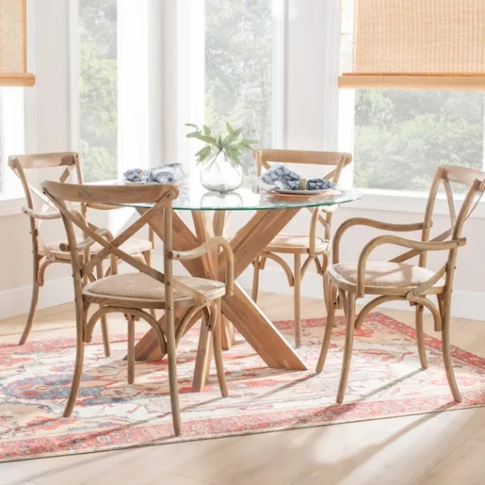 Kirkland's Home Natural Wood Cane Seat Accent Chair- Accent Chairs