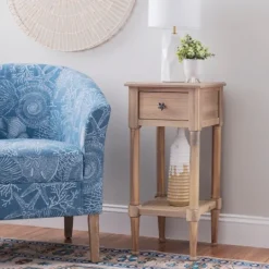 Kirkland's Home Natural Wood Coastal Compact Accent Table- Accent & End Tables