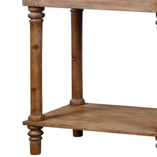 Kirkland's Home Natural Wood Console With Shelf- Console Tables