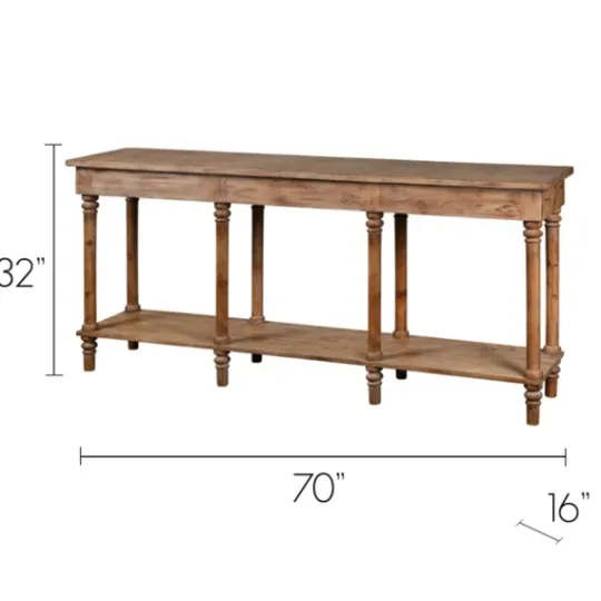 Kirkland's Home Natural Wood Console With Shelf- Console Tables