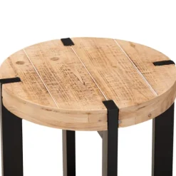 Kirkland's Home Natural Wood Cross Base Side Table- Accent & End Tables