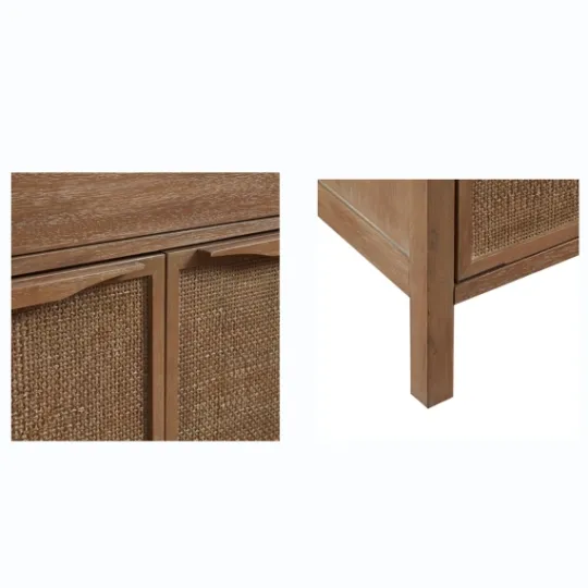 Kirkland's Home Natural Wood 2-Door Cane Webbing Chest- Cabinets & Sideboards