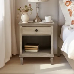 Kirkland's Home Natural Wood 1-Drawer Nightstand- Nightstands