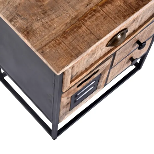 Kirkland's Home Natural Wood 3-Drawer Nights D With Cabinet- Nightstands
