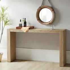 Kirkland's Home Natural Wood Frame Console Table- Console Tables