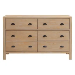 Kirkland's Home Natural Wood Grain 6-Drawer Dresser- Dressers & Chests
