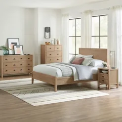 Kirkland's Home Natural Wood Grain Open Storage Nights D- Nightstands