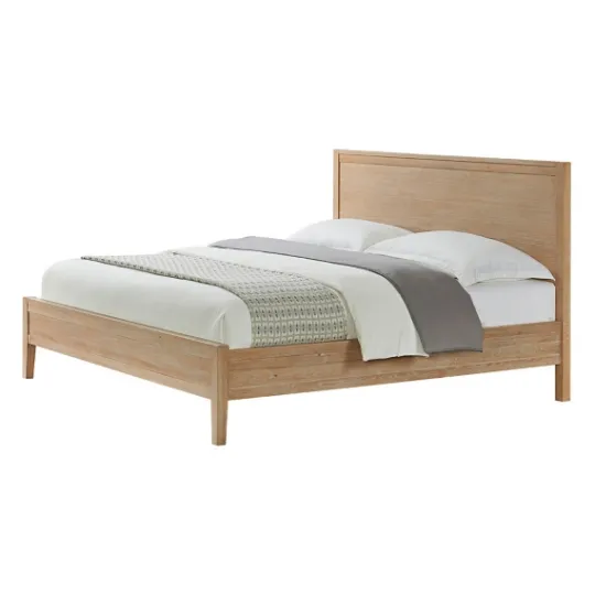 Kirkland's Home Natural Wood Grain Panel King Bed- Beds & Headboards