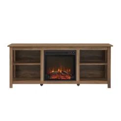 Kirkland's Home Natural Wood Led Fireplace Media Cabinet- Tv Stands & Media Consoles