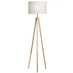 Kirkland's Home Natural Wood Modern Tripod Floor Lamp- Floor Lamps