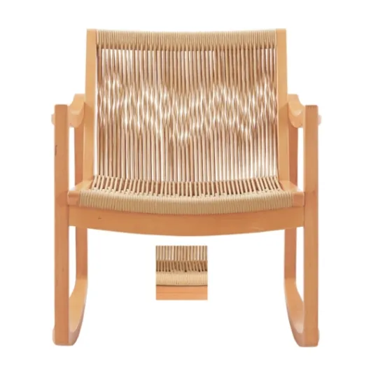Kirkland's Home Natural Wood Modern Woven Rocking Chair- Accent Chairs