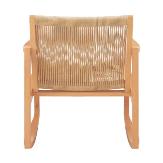 Kirkland's Home Natural Wood Modern Woven Rocking Chair- Accent Chairs