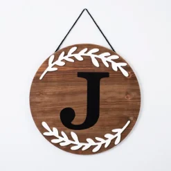 Kirkland's Home Natural Wood Monogram J Wall Plaque- Monogram Wall Decor