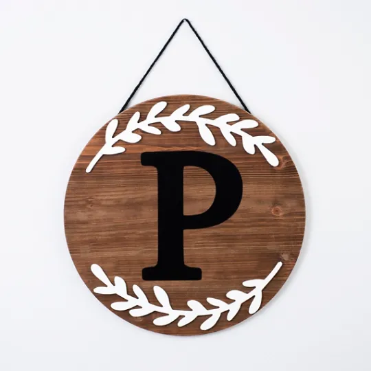Kirkland's Home Natural Wood Monogram P Wall Plaque- Monogram Wall Decor