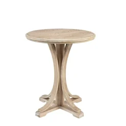 Kirkland's Home Natural Wood Pedestal Martha Stewart Accent Table- Accent & End Tables