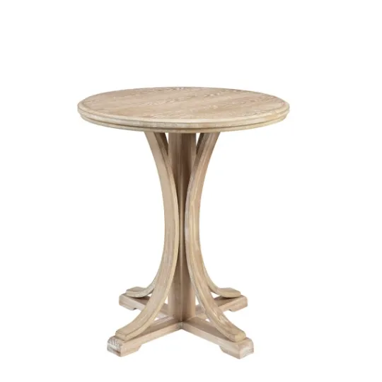 Kirkland's Home Natural Wood Pedestal Martha Stewart Accent Table- Accent & End Tables
