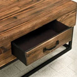 Kirkland's Home Natural Wood Plank Top Coffee Table- Coffee Tables