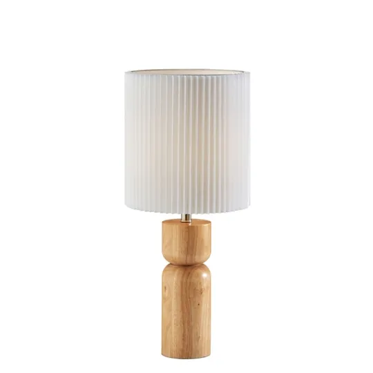 Kirkland's Home Natural Wood Pleated Shade Table Lamp- Table Lamps