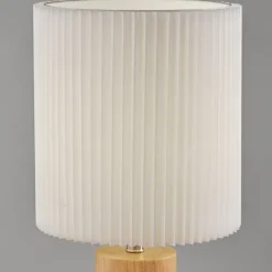 Kirkland's Home Natural Wood Pleated Shade Table Lamp- Table Lamps