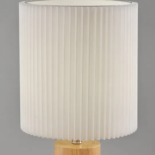 Kirkland's Home Natural Wood Pleated Shade Table Lamp- Table Lamps