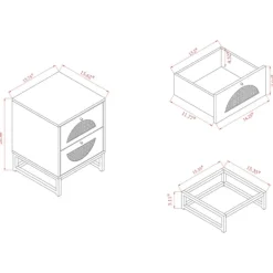 Kirkland's Home Natural Wood Rat Cut Out Nights D- Nightstands