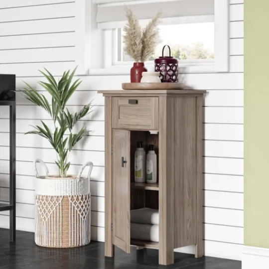 Kirkland's Home Natural Wood Single Door Cabinet- Bathroom Furniture