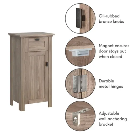 Kirkland's Home Natural Wood Single Door Cabinet- Bathroom Furniture