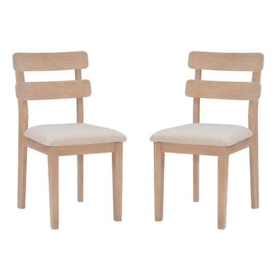 Kirkland's Home Natural Wood Slatted Back Dining Chairs, Set Of 2- Dining Chairs