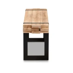 Kirkland's Home Natural Wood Stack Industrial Bench- Benches & Ottomans