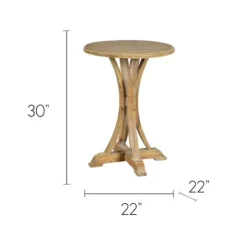 Kirkland's Home Natural Wooden Arched Base Round Top Accent Table- Accent & End Tables