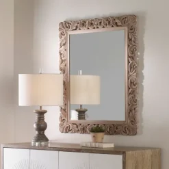 Kirkland's Home Natural Wooden Beveled Wall Mirror- Decorative Mirrors