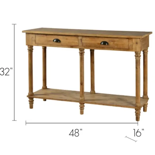 Kirkland's Home Natural Wooden 2-Drawer Console Table- Console Tables
