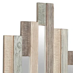 Kirkland's Home Natural Wooden Planks Mirrored Wall Plaque- Wall Plaques