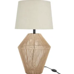 Kirkland's Home Natural Woven Jute Urn Table Lamp- Table Lamps