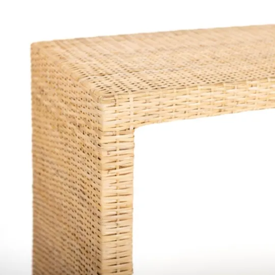 Kirkland's Home Natural Woven Rat Console Table- Console Tables